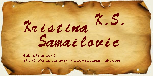 Kristina Samailović vizit kartica